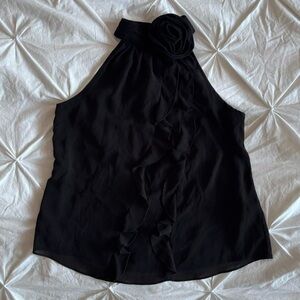 rachel zoe elegant halter top with floral detail